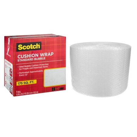 - Scotch Bubble Cushion Wrap Jumbo Box, 175ft. x 12in., Standard Bubble