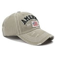thumbnail image 3 of FADAACAI Baseball Cap Caps With American Men's Women's Sports Worn Holes Flag Sun Hats And And Caps Men's Hats & Caps Baseball Hat Brown One Size Clearance！, 3 of 5
