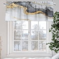 thumbnail image 5 of Marble Texture Valances for Windows, 42 x 18in, Abstract Black Gold Gradient Art Rod Pocket Kitchen Valance Curtain Light Filtering Window Treatments for Living Room Bedroom, 1 Panel, 5 of 7