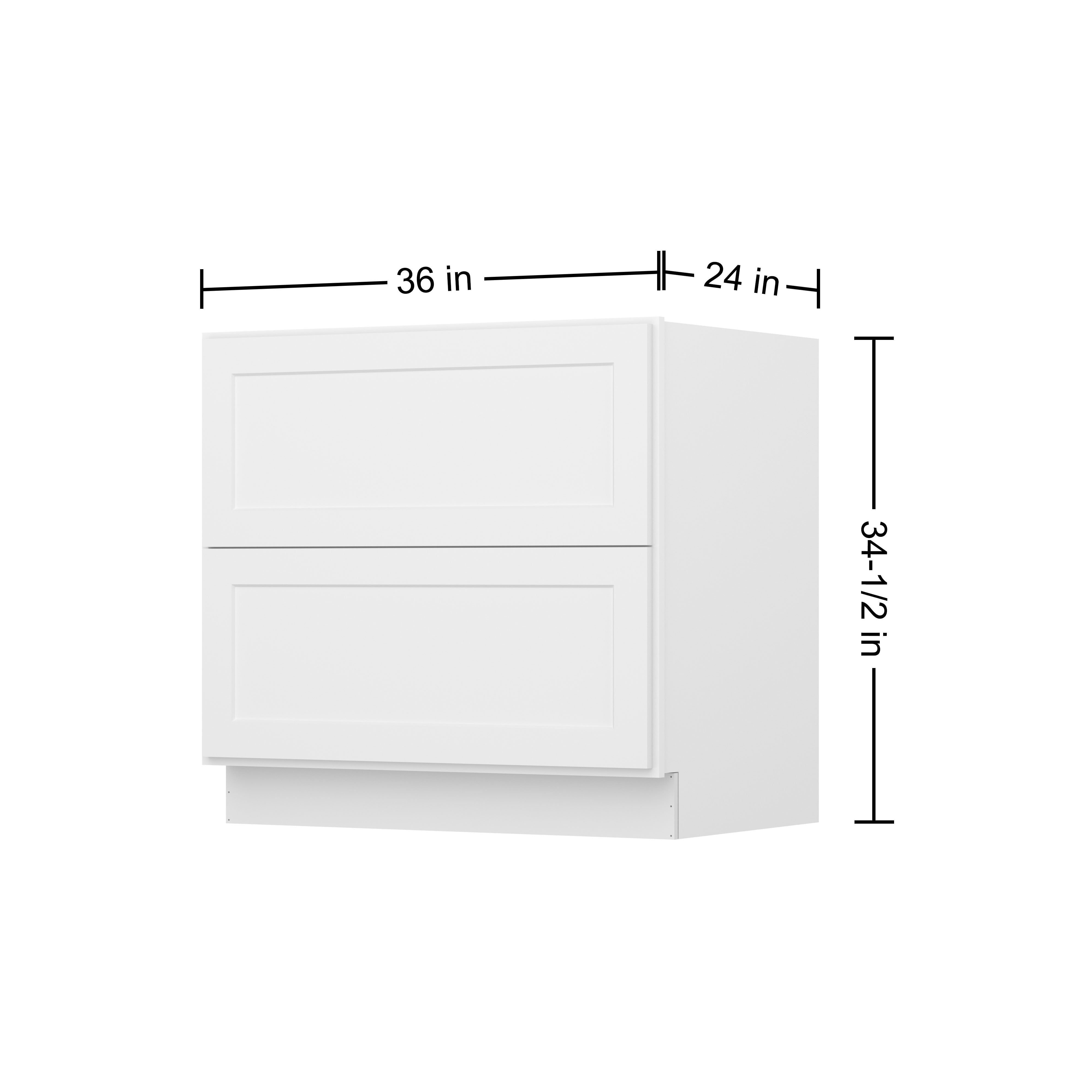 Furinno Shaker Drawer Base Kitchen Cabinet with 2-Drawers, Ready to Assemble, 24 D x 36 W x 34.5 H, White