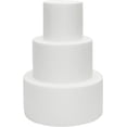 thumbnail image 1 of 3 Piece Round Foam Cake Dummy Set for Decorating, Faux Cake in 3 Sizes for Birthday, Wedding Display (10.8 Inches Tall), 1 of 8