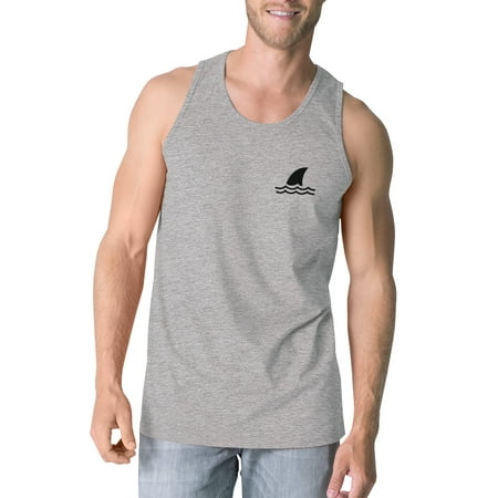 Mini Shark Men Grey Graphic Sleeveless Tank Top For Summer (Best Shark Tank Products)