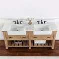 thumbnail image 6 of Villareal 72" Double White Farmhouse Basin Bath Vanity in Weathered Pine Wood, 6 of 13