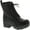 Black, variant on Women's Magpie Faux Leather Lace-Up Combat Mid Heel Military Ankle Boots