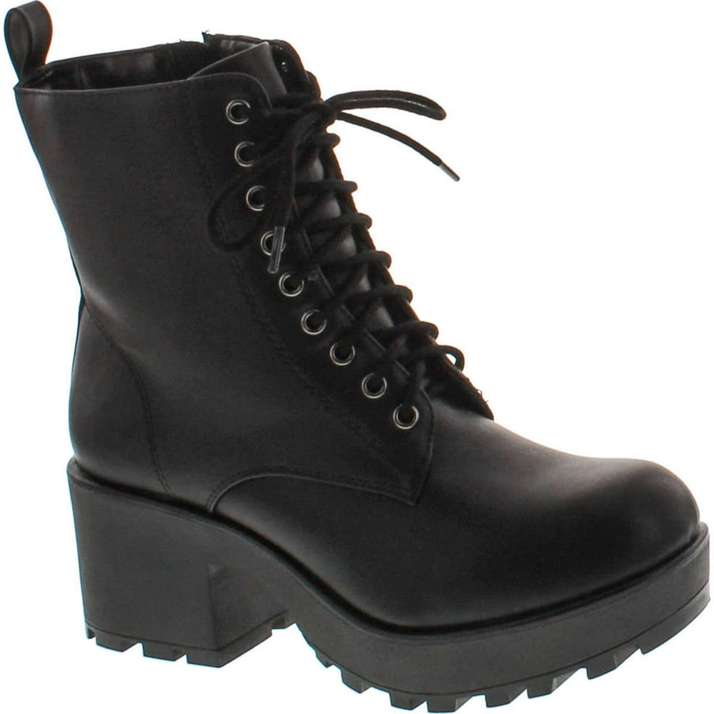 mid heel combat boots