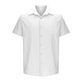 thumbnail image 5 of Atogsazn Mens Casual Short Sleeve Shirts Summer Beach Shirt Button Down Textured Shirts Vacation Hawaiian Shirts 06-White S, 5 of 7