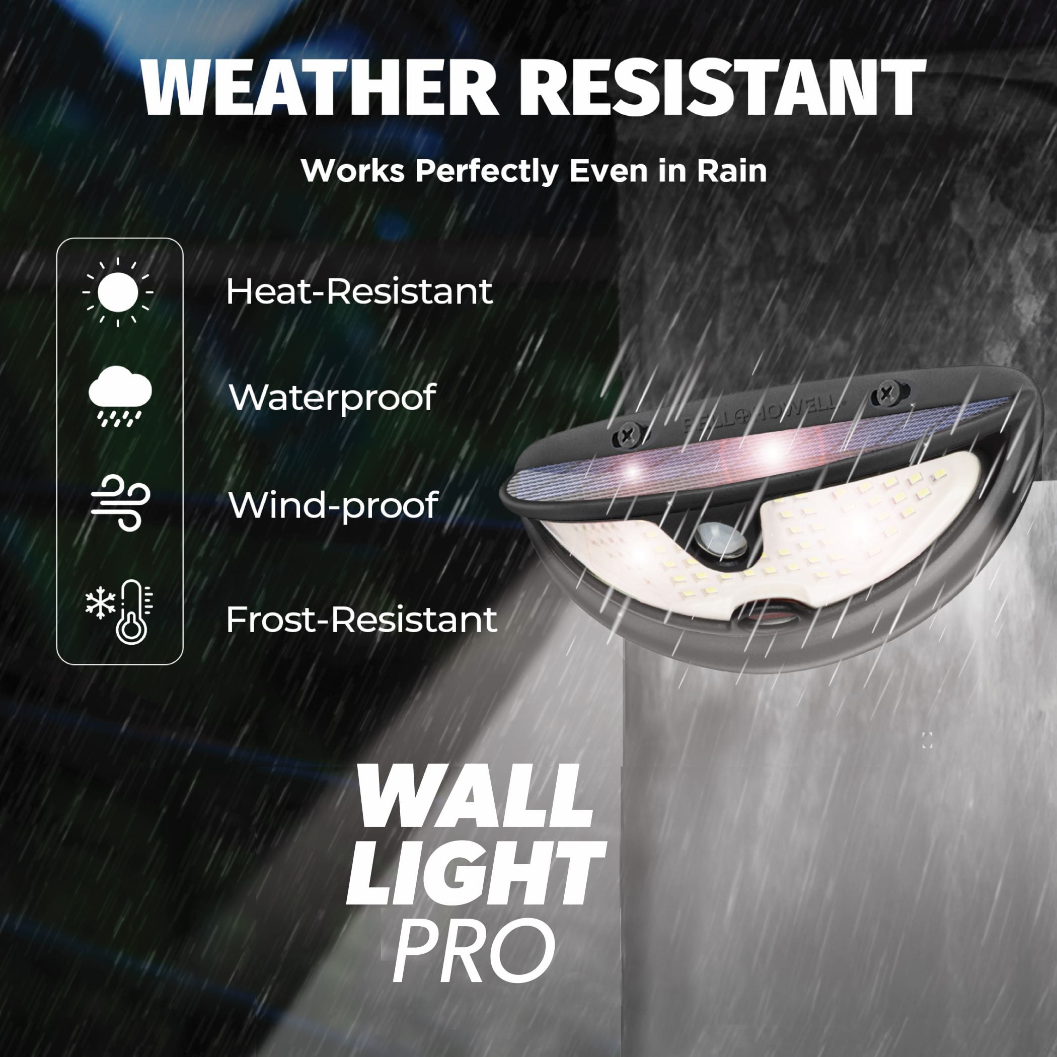 Bell + Howell Bionic Wall Light Max 2 Pack Solar Powered Motion Activated Outdoor Security Lights