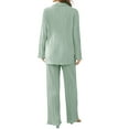 thumbnail image 6 of Franhais Women 2 Piece Loungewear Sets Long Sleeve Shirts Tops and Loose Wide-Leg Pants, 6 of 9