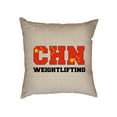 thumbnail image 1 of China Weightlifting - Olympic Games - Rio - Flag Decorative Linen Throw Cushion Pillow Case with Insert, 1 of 6