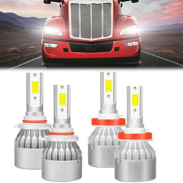 HMCYCI For Peterbilt 579 587 Trucks Light 6000K 9005 H11 Hi/Lo Combo LED Headlight Bulb