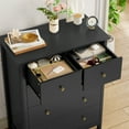 thumbnail image 4 of Homfa Dresser of 5 Drawers, Dresser Chest with Easy Pull Handle for Bedroom, Living Room, Black, 4 of 7