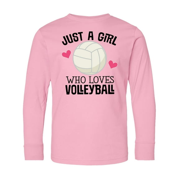 Inktastic Just a Girl Who Loves Volleyball Long Sleeve Youth T-Shirt