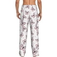 thumbnail image 3 of Balery Pink Butterflies (2) print Men's Pajama Pants,Ultra Lightweight Pjs,Lounge Pant-Medium, 3 of 9