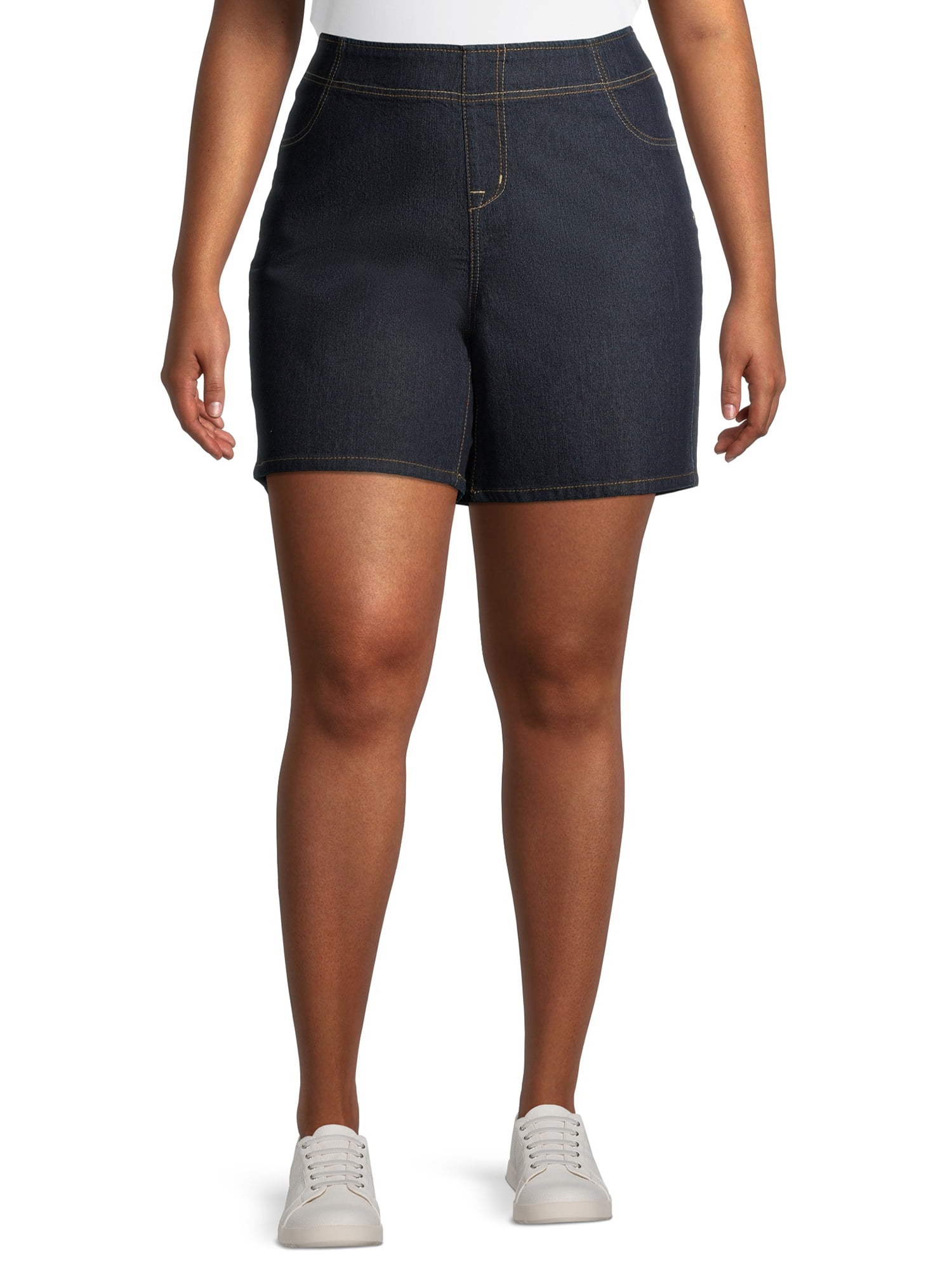 A3 Women's Plus Size Elastic Waistband 7 Inch Pull On Shorts - Walmart.com