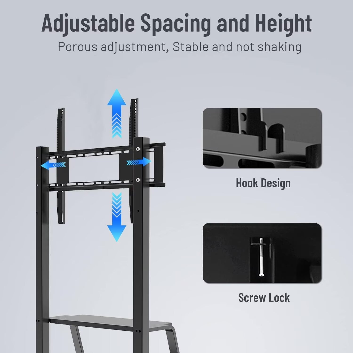 JYXOIHUB Deluxe Interactive Whiteboard Stand | Fits 40-86 Inch Boards, Dual-Wheel Locking System, Scratch-Resistant Finish