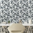 thumbnail image 2 of Ambesonne Abstract Pattern Peel & Stick Wallpaper for Home, Monochrome Peony, 13"x100", Dark Grey Black Off White, 2 of 5