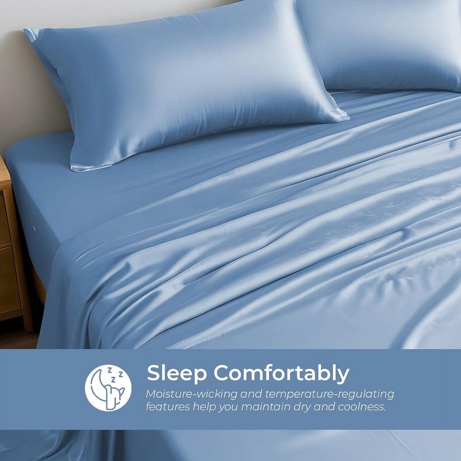100% Bamboo California King Sheet Set - Ultra Soft, Breathable & Cooling, Ideal for Hot Sleepers, 16" Deep Pocket, Hotel Luxury Bedding (Bahamas Blue)