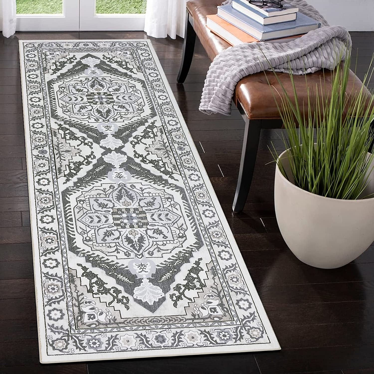 Findosom 2'×6' Boho Runner Rugs Entryway Area Rug, Washable Non
