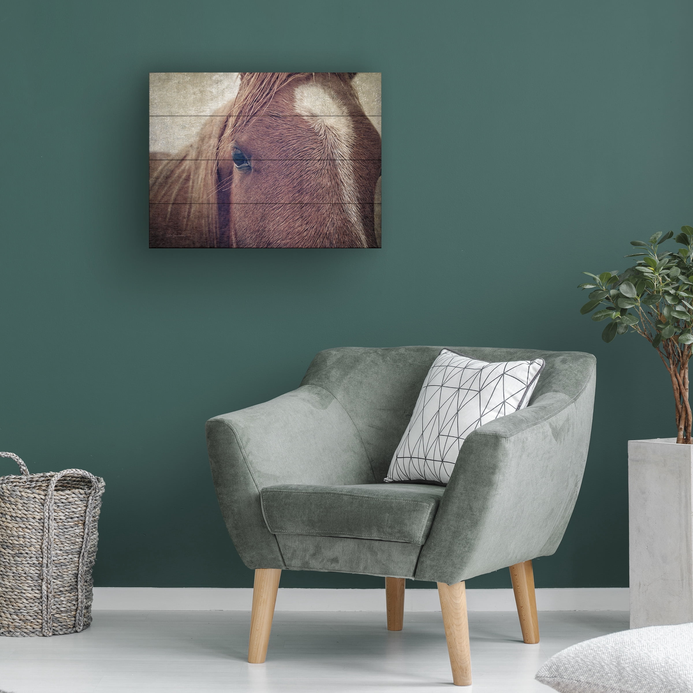 Debra Van Swearingen 'Dew Lashes' Wood Slat Art 12x16