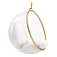 thumbnail image 2 of HomeRoots 520605 42 x 42 x 25 in. White & Gold Acrylic & Faux Leather Hanging Balloon Chair, 2 of 7