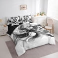 thumbnail image 2 of Homewish Gray Ombre Geometric 7-Piece Twin Bedding,Abstract Modern Bedding Comforter Set,Black Reversible, 2 of 8