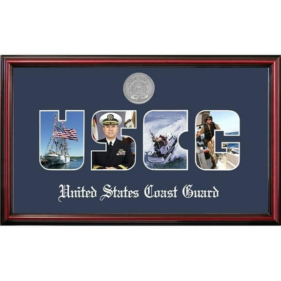 Campus Images CGSSPT002S Patriot Frames Coast Guard Collage Photo Petite Cherry Frame with Silver Medallion