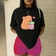 thumbnail image 3 of Playera Blusa De Capybara Tomando Refresco Ropa Divertida Para Mujer Capibara Color Negro Talla Chica Marca Emil SaEs, 3 of 4