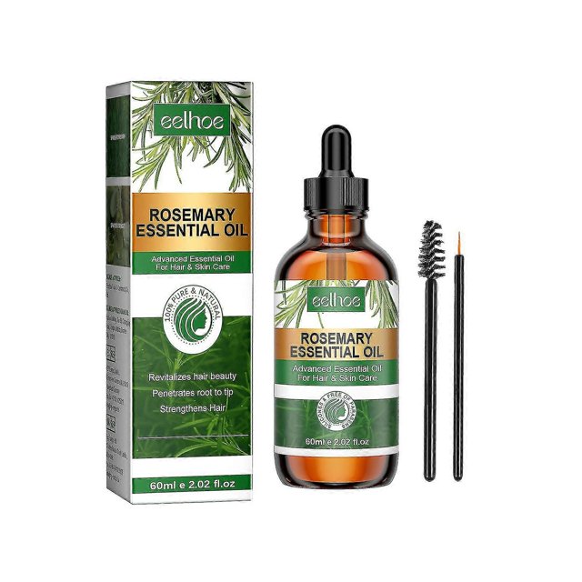 Aceite esencial de romero para el cuidado del cabello, anticaída, sólido, grueso, fuerte, hidratante, para el cuidado del cabello de raíz, regalo, 8374423251342,60 ml