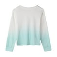 thumbnail image 3 of Arshiner Girls Casual Twist Front Light Weight Sweatshirt Colorblock Tie Dye Printed Long Sleeve Crop Tops Pullover Size 7-8 Years Tie Dye Print 2 150, 3 of 7