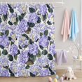 thumbnail image 2 of Shower Curtain Purple Hydrangea Floral Shower Curtains for Bathroom Decor, Waterproof Polyester Shower Curtain Set with Hooks, Small Stall Size 36" x 72" Watercolor Flowers, 2 of 9