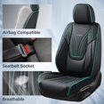 thumbnail image 5 of Coverado Blue Trim Car Seat Covers Full Set, Waterproof Faux Leather Front and Back Seat Protectors, Airbag Compatible Covers Universal Fit Cars SUVs Sedans and Trucks, 5 of 9