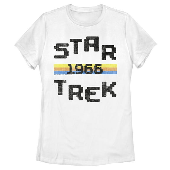 Women's Star Trek: The Original Series Retro Pixel 1966  Graphic Tee White Large