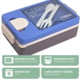 thumbnail image 3 of Cajas Bento para adultos - Fiambrera Bento de 1100 ML para niños con cuchara y tenedor - Tamaño perfecto y duradero para comidas para llevar, 3 of 6