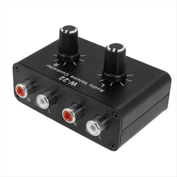 Conmutador de Audio Estéreo de 3,5 mm, Divisor, Conmutador de Audio Estéreo Bidireccional con Control de Volumen