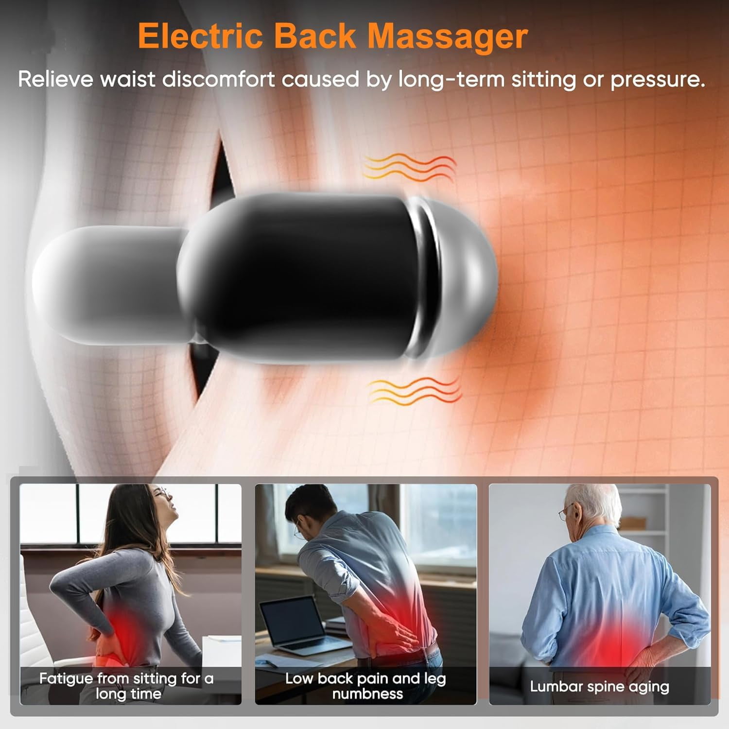 Smooth Spine Triple Fusion Back Massager, 2026 New Triple Fusion Massager for Sciatica, with Electric Traction Lifting & Heat Compress, All-Round Support, Relieve Neck/Shoulder Discomfort