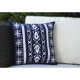thumbnail image 2 of Simply Daisy, 16" x 16" Cuban Tile 2, Geometric Print Outdoor Pillow, Navy Blue, 2 of 2
