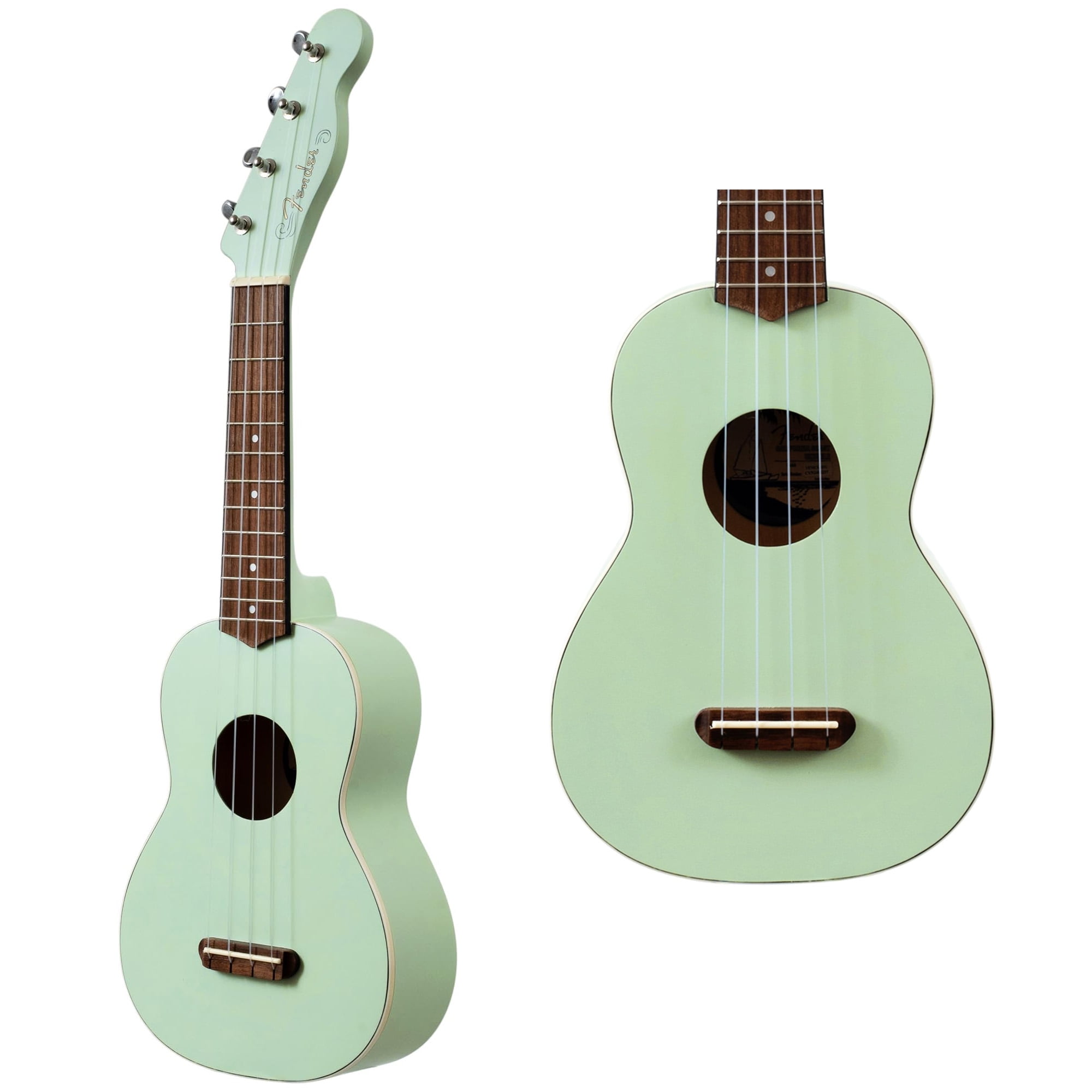 Fender Venice Soprano Ukulele - Surf Green Bundle with Gig Bag, Tuner, and Austin Bazaar Instructional DVD
