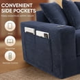 thumbnail image 4 of Lunale Convertible Sleeper Sofa Bed, Boneless Futon Cloud Couch, No Assembly Required, Pull Out Floor Couch Bed for Living Room, Blue Corduroy, 4 of 8