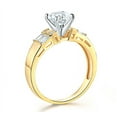 thumbnail image 2 of 2.25 Ct Round Baguette Princess Cut Real 14K Yellow Gold Engagement Wedding Ring, 2 of 3