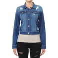 thumbnail image 3 of NioBe Clothing Women's Classic Vintage Distressed Crop Denim Jacket, 3 of 4