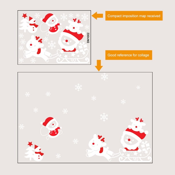 Adhesivo decorativo para pared de Navidadadhesivo extraíble para ventana de muñeco de nievecopo de nieve (1) Likrtyny Libre de BPA