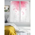 thumbnail image 3 of Modern Pink Sheer Curtains 63 Inch Length 2 Panels Set, Gradient Floral Abstract Bohemian White Voile Window Treatment Rod Pocket Curtains Sheers Drapes for Bedroom/Living Room/Kitchen 52x"63"x2, 3 of 7