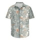 thumbnail image 4 of Blusa y camisa de manga corta con cuello vuelto para hombre, camisa informal de moda con estampado de hojas y solapa de manga corta, blusa para hombre, 4 of 4