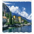 thumbnail image 3 of Ambesonne Italy Shower Curtain, Landscape of Lake Como, 69"Wx70"L, Blue and Green, 3 of 3