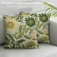 thumbnail image 3 of MLJA  Decorative Throw Pillows Cases Cushion Cover for Sofa Couch Bed,Sunflower Pattern,,Green Cream, 3 of 5
