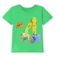 thumbnail image 4 of HILEELANG Little Boy Summer Short Sleeve Tees Blue Excavator Shirts Cotton Casual Graphic Crewneck Construction T Shirts 3PC 5T, 4 of 5