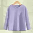 thumbnail image 2 of LNWUY Boys and Girls Long Sleeve Shirts Soft Cotton T-Shirts Crewneck Basic Tees for Kids and Teen Tops Clothes Purple 3 Years, 2 of 6