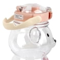 thumbnail image 3 of Kawaii Bear Straw Bottle Portable Cartoon Kids Water Bottle with Straw and Carrying Loop Adjustable Shoulder Strap for Outdoor Travel, 3 of 4