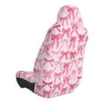 thumbnail image 2 of Wukai Pink bows Full Set Car Seat Covers with Soft Padding Universal Auto Front Seats Protector and Cushion Mat, 2 of 5