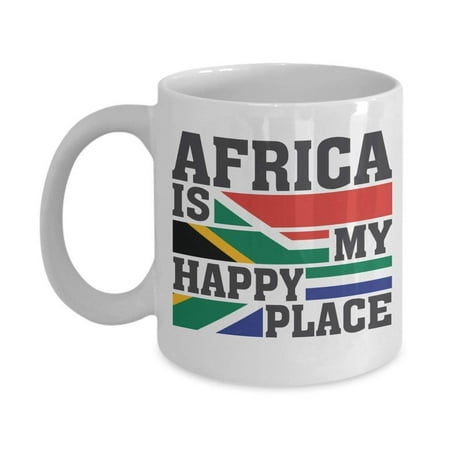 Africa Is My Happy Place Coffee & Tea Gift Mug For Travelers And Men & Women African (Best Gifts For International Travelers)